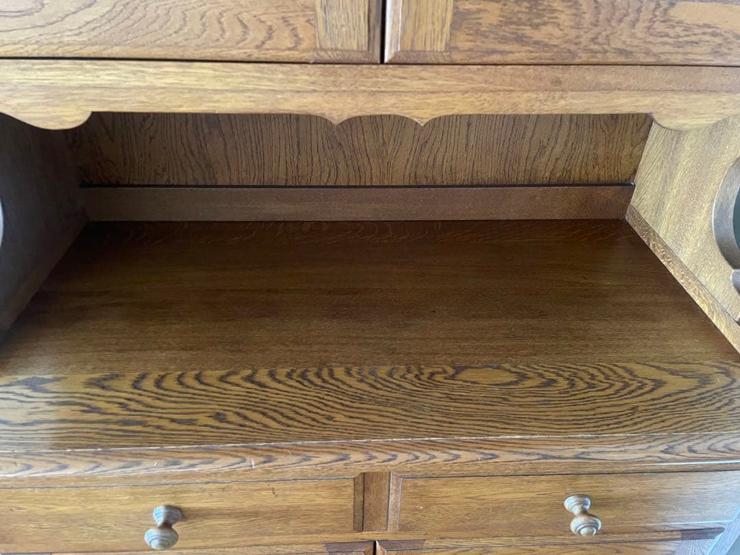 最終価格　《ナラ無垢材　食器棚　カップボード》 ヴィンテージ　最終発送9月17日