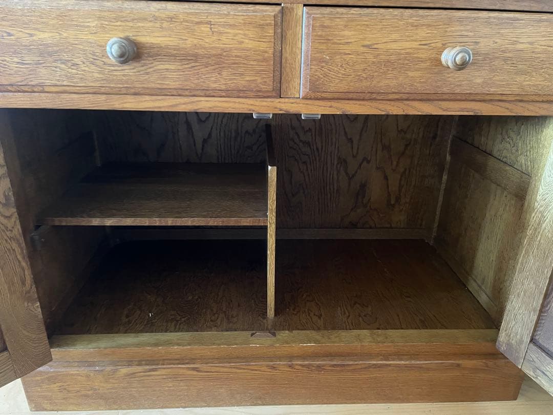 最終価格　《ナラ無垢材　食器棚　カップボード》 ヴィンテージ　最終発送9月17日