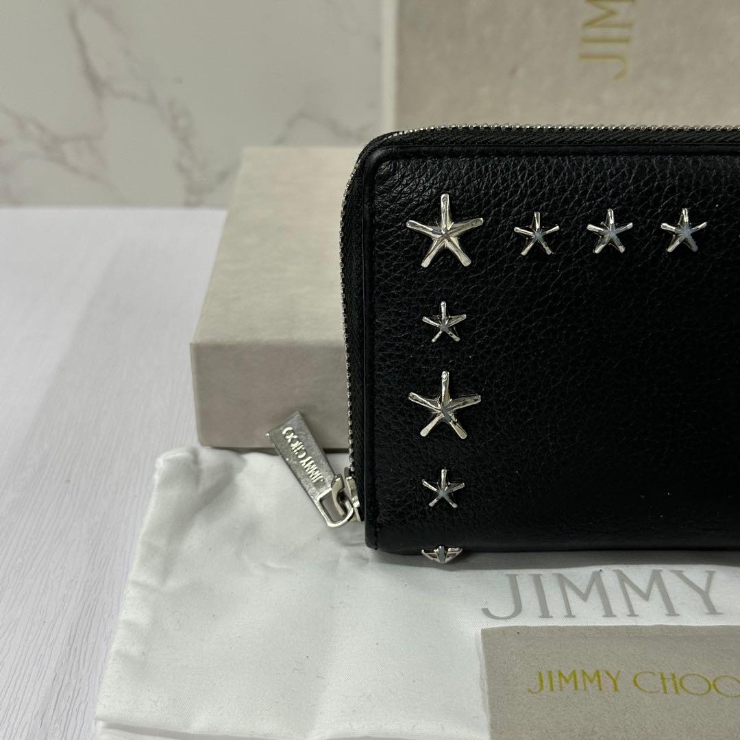 新品同様‼️ ジミーチュウ　財布　長財布　スター　スタッズ　ラウンドファスナー