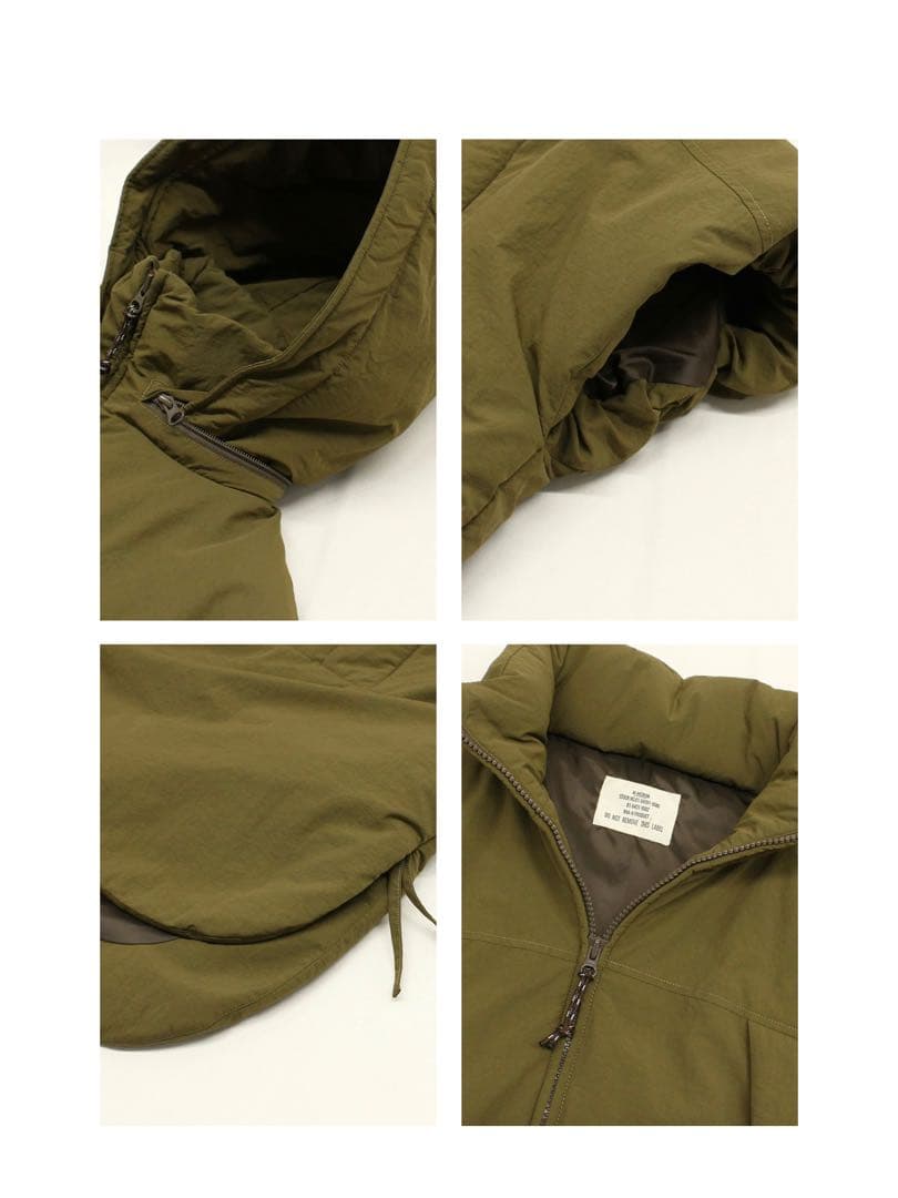 RNA N／スタンドカラーパデッドポンチョ　カーキ