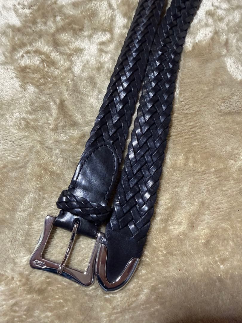 J&M DAVIDSON 編み込み ブラックベルト - 小物アウトレット 価格 通販