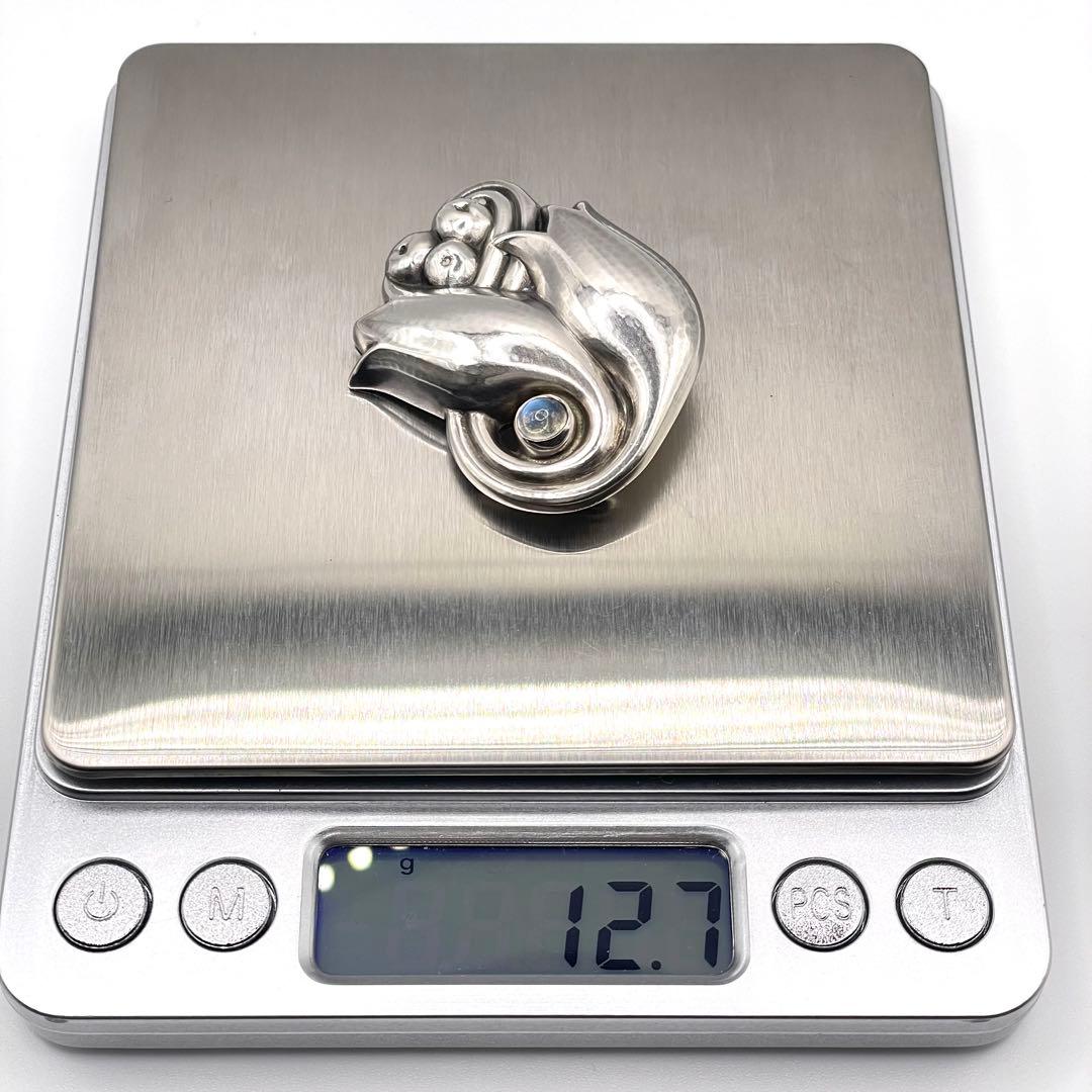 ★希少★ 美品 ジョージジェンセン 100C ブローチ フラワー ヴィンテージ