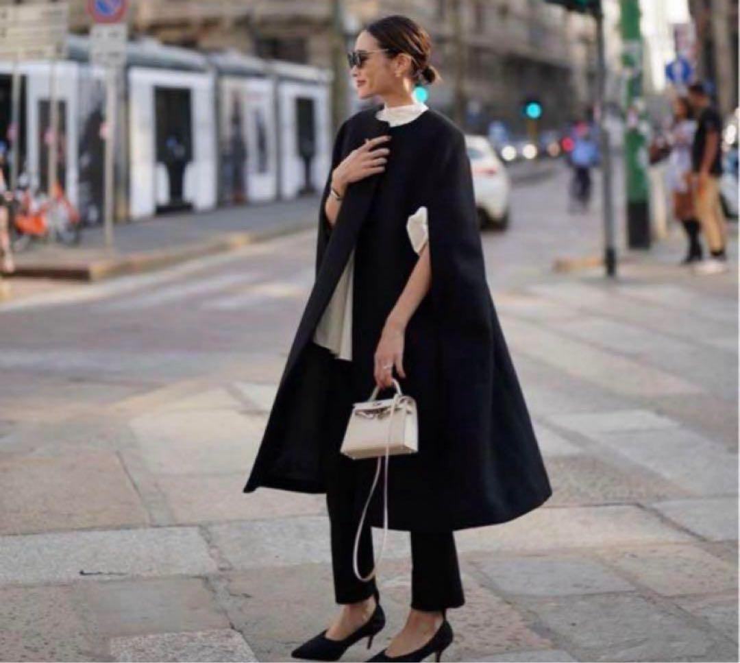 ellie ケープコート　ブラック