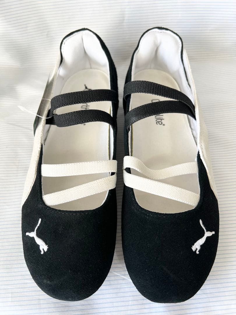 新品プーマ スピードキャット バレエシューズ ブラックホワイト23.5