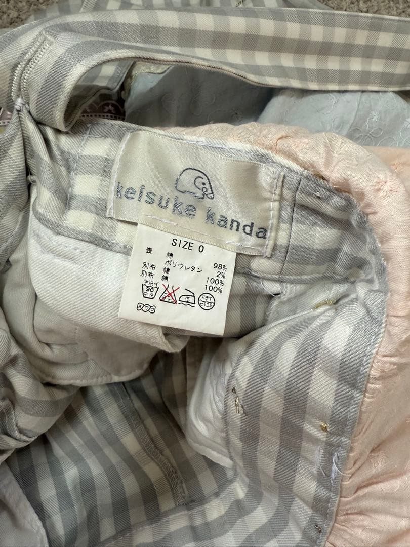 ケイスケカンダ keisukekanda 心恋族 水色ピンクのドット柄サロペット