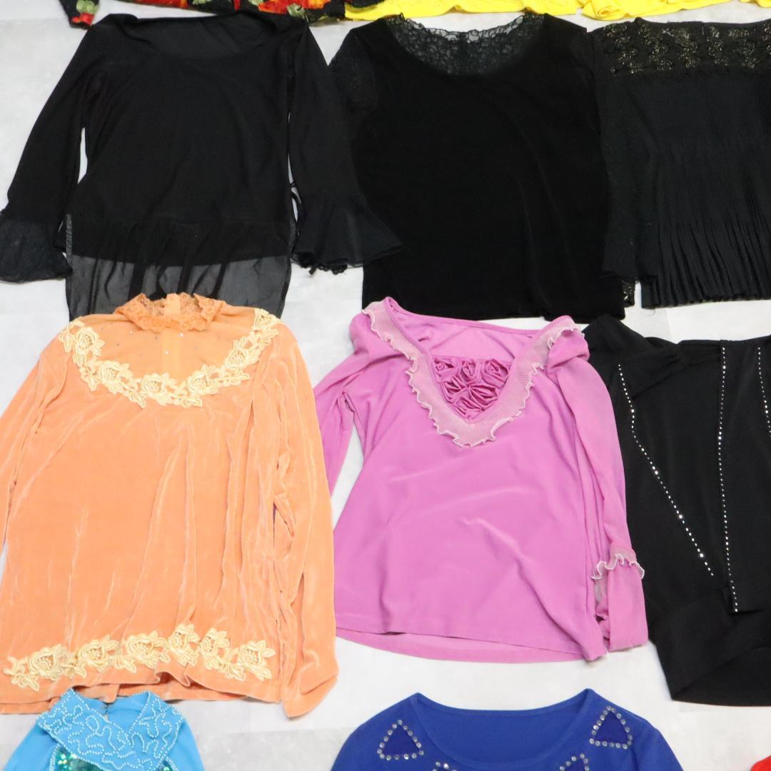 【美品 社交ダンス衣装 レッスン着 30点 セットまとめ売り】ブラウス トップス
