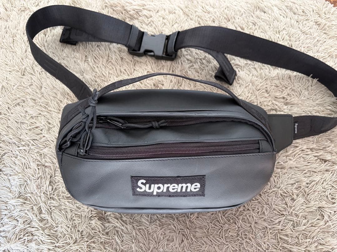 Supreme Leather Waist Bag ブラック レザー ショルダー