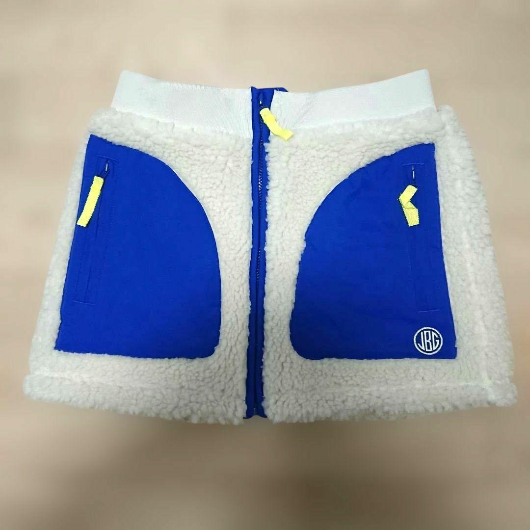 良品 ジャックバニー ゴルフ セットアップ ボア ベスト スカート 白 青