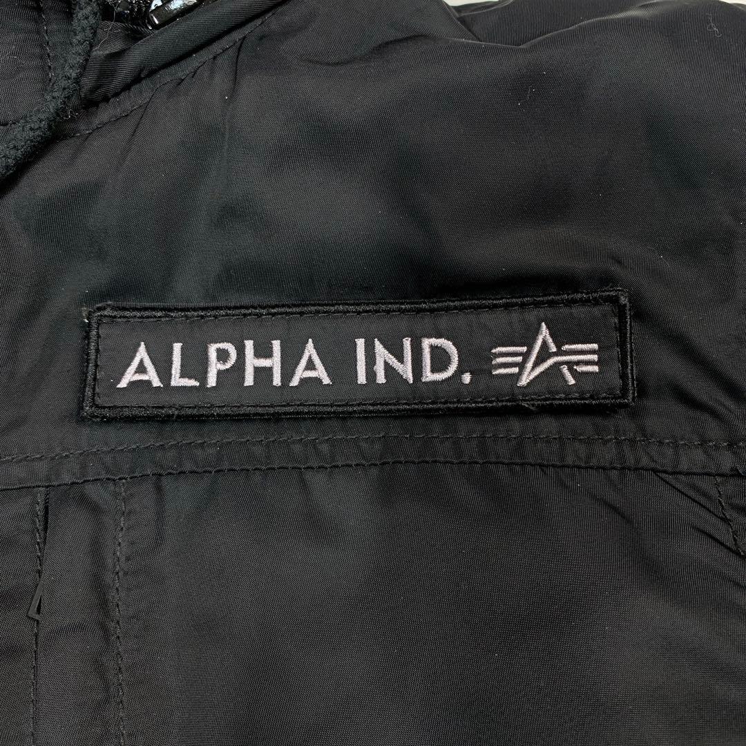 アルファ フライトジャケット MA-1 キルティング 中綿 フード脱着可 黒
