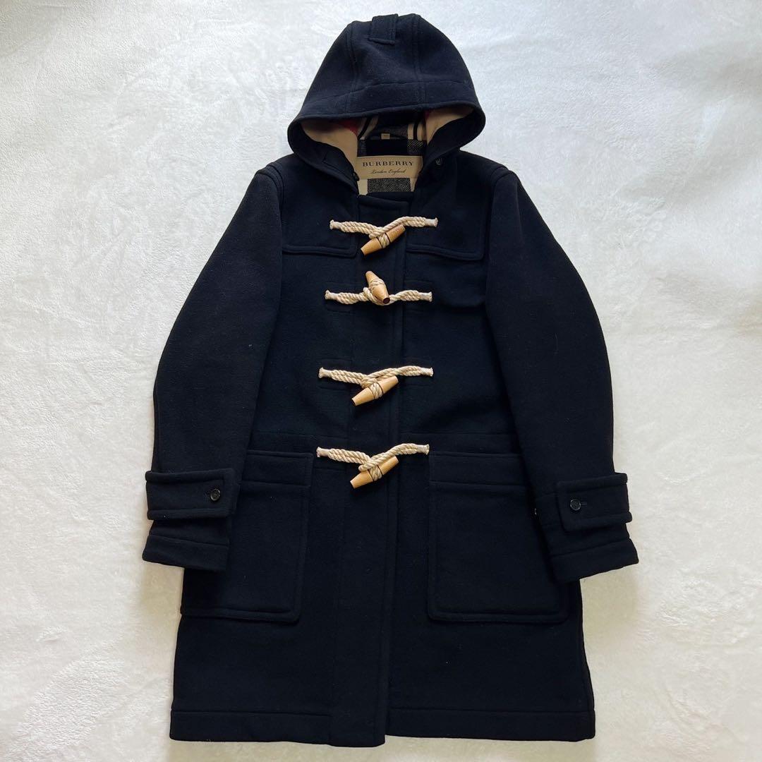 美品 バーバリー ダッフルコート 現行タグ メガチェック ウール 46