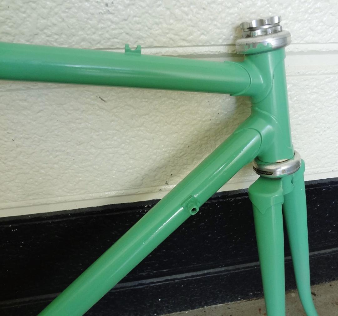 【概ね良好　リペイント】クロモリ　ロードバイク　フレーム　ビアンキ カラー