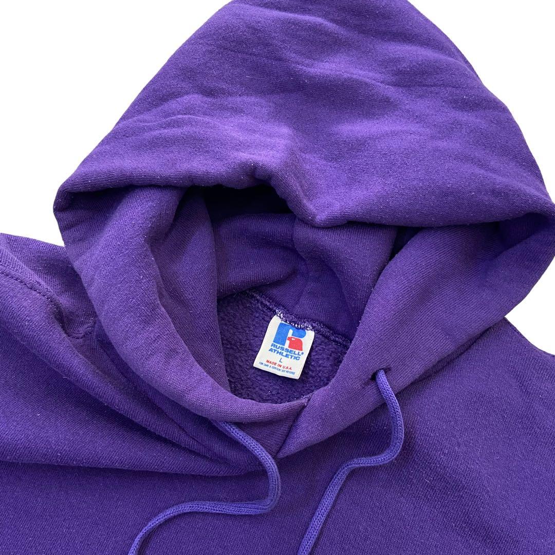 80s USA製 RUSSELL スウェット パーカー L パープル ラッセル - メルカリ