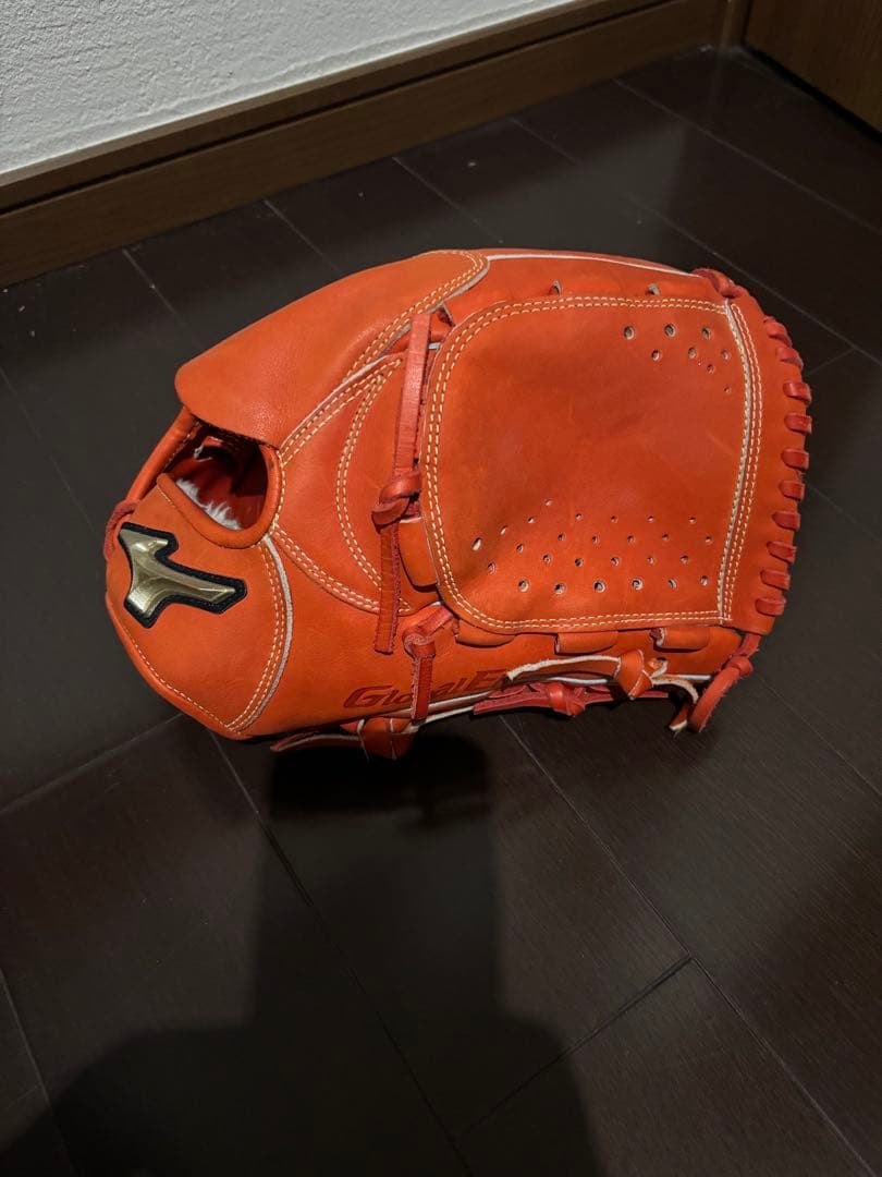 ミズノ　グローバルエリート グローブ オレンジ　一般軟式　中学生　大人　投手用