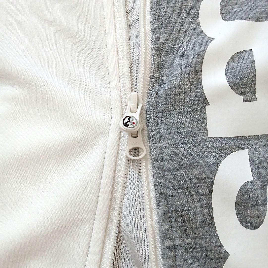 and per se フルオープン スウェット パーカー グレー×白 Lサイズ