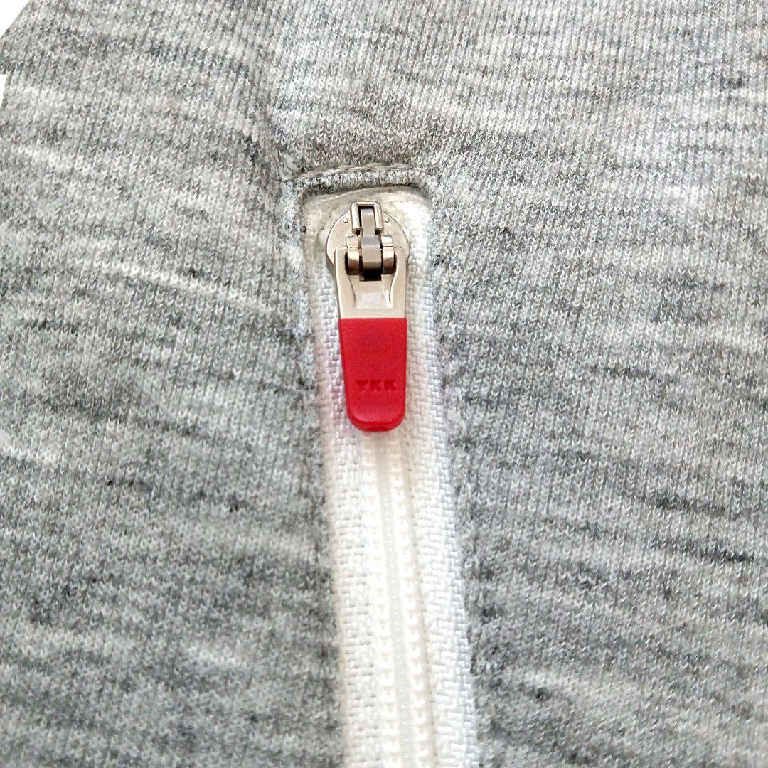 and per se フルオープン スウェット パーカー グレー×白 Lサイズ