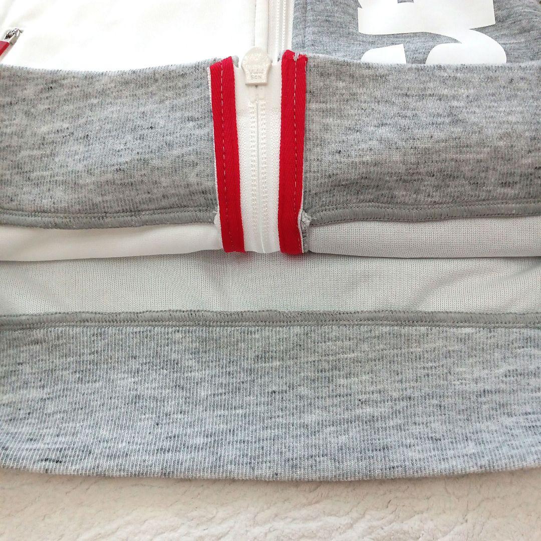 and per se フルオープン スウェット パーカー グレー×白 Lサイズ