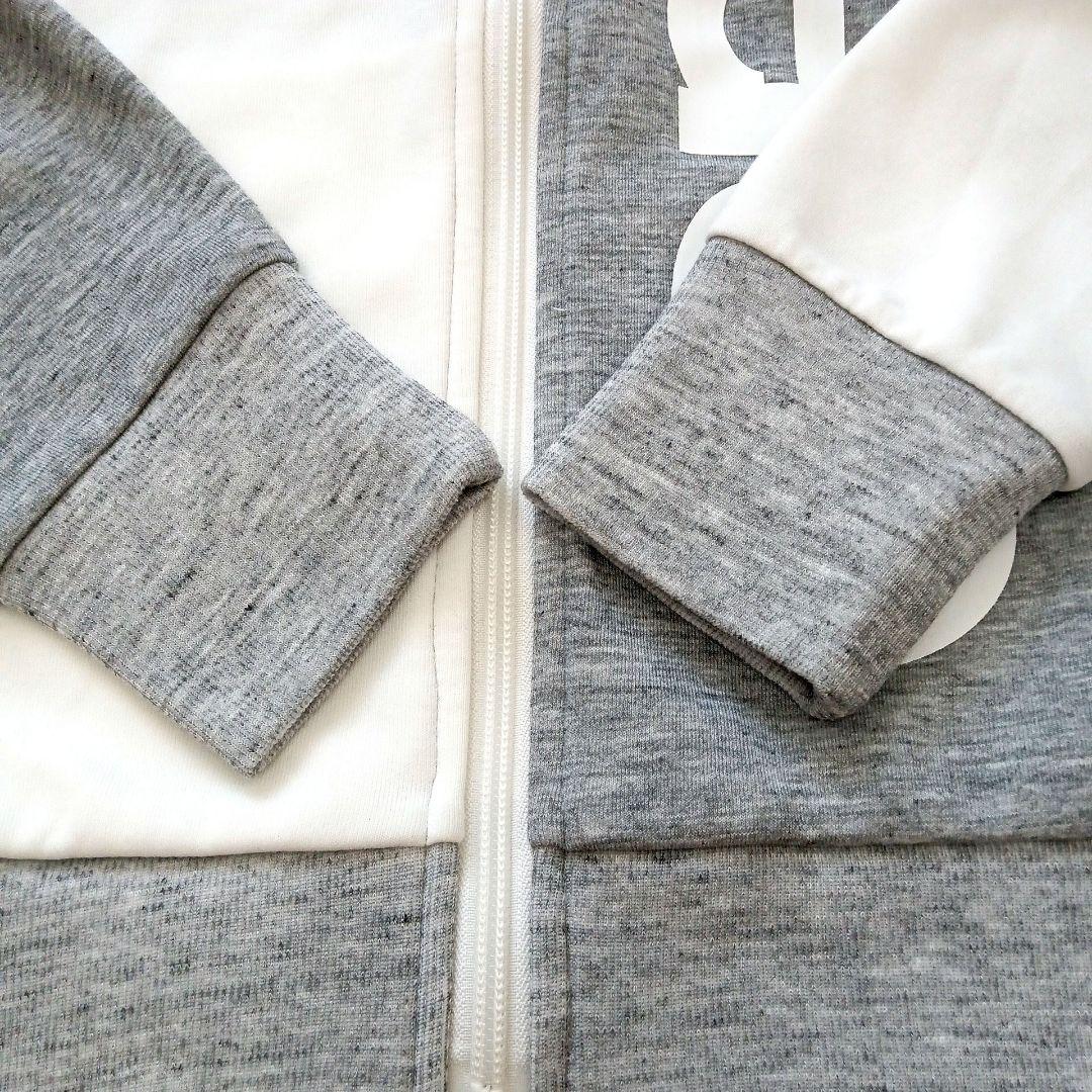 and per se フルオープン スウェット パーカー グレー×白 Lサイズ