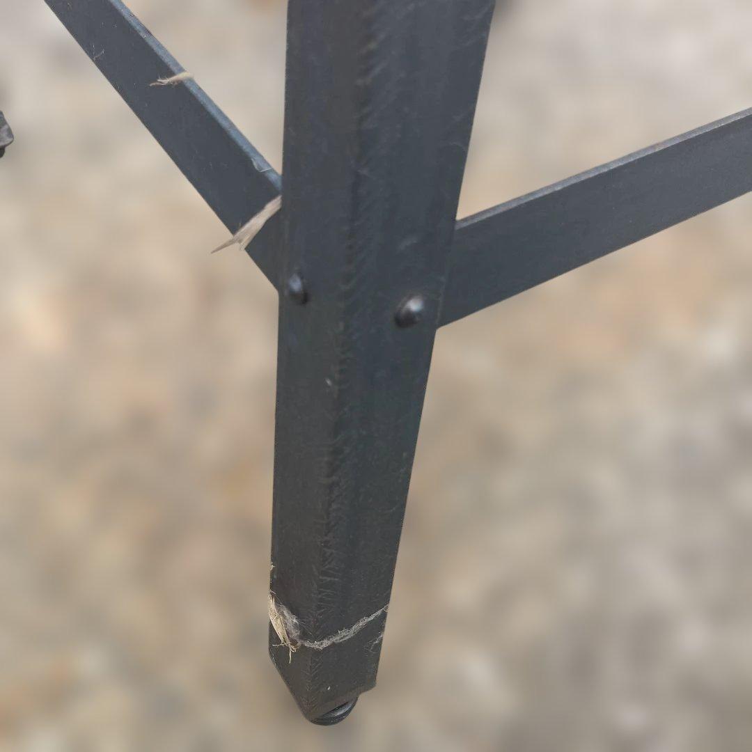 S*y様 5003)円形木製座面のアイアンスツール　ヴィンテージ　インダストリア