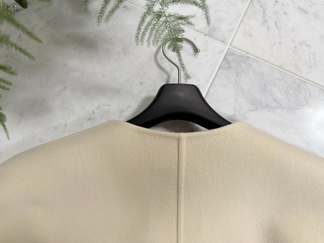 極美品★Drawer/ドゥロワーリバーノーカラコート36