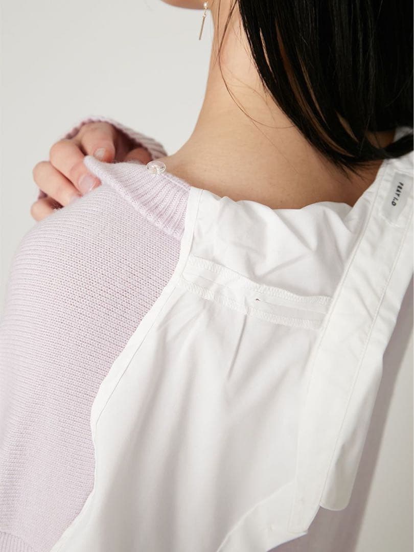 美品FRAY I.Dフレイ アイディーレイヤードシャツカラーウールワンピース