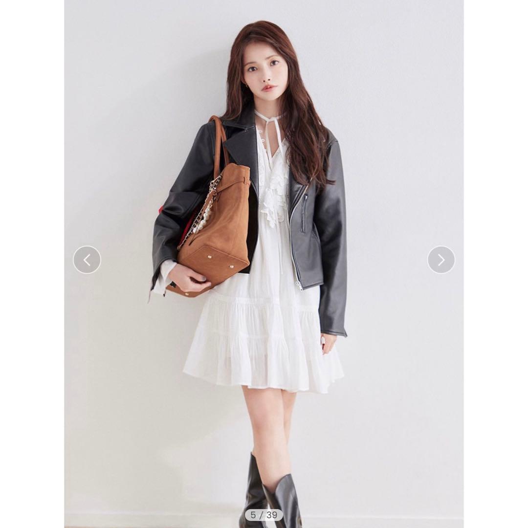 SNIDEL コットンライクラッフルカラーチュニック