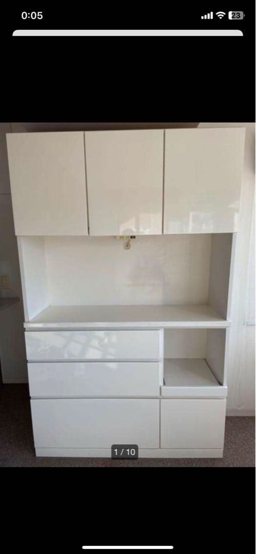 【本日限り※港区にて受け渡し限定※解体済】ニトリ ホワイト 食器棚