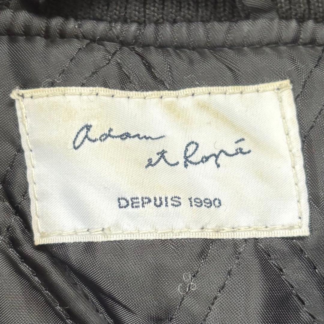 アダムエロペ 袖牛革 スタジャン L プリマロフト キルティング アウター L