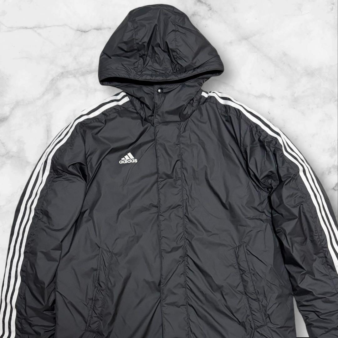 極美品　adidas アディダス　 XL 黒 ベンチコート　ロングダウンコート
