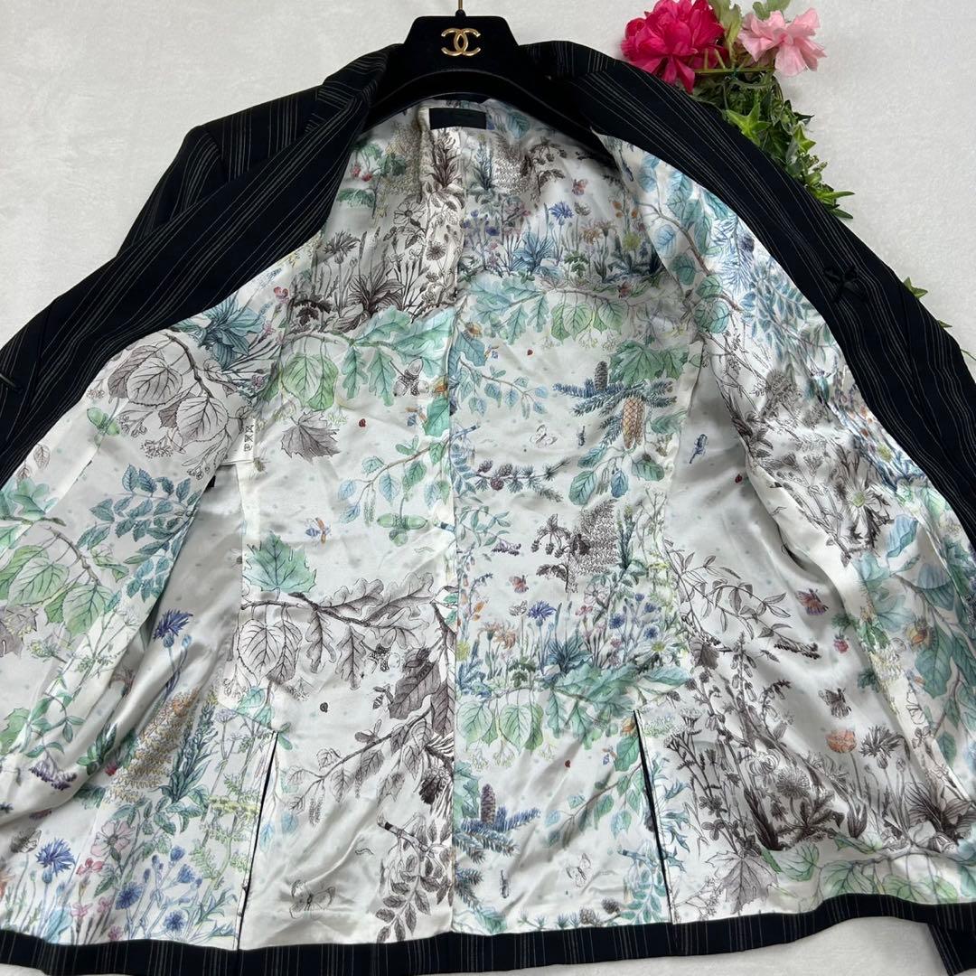 F158 美品 2XL 3L 46 ポールスミスブラック ストライプ レディース