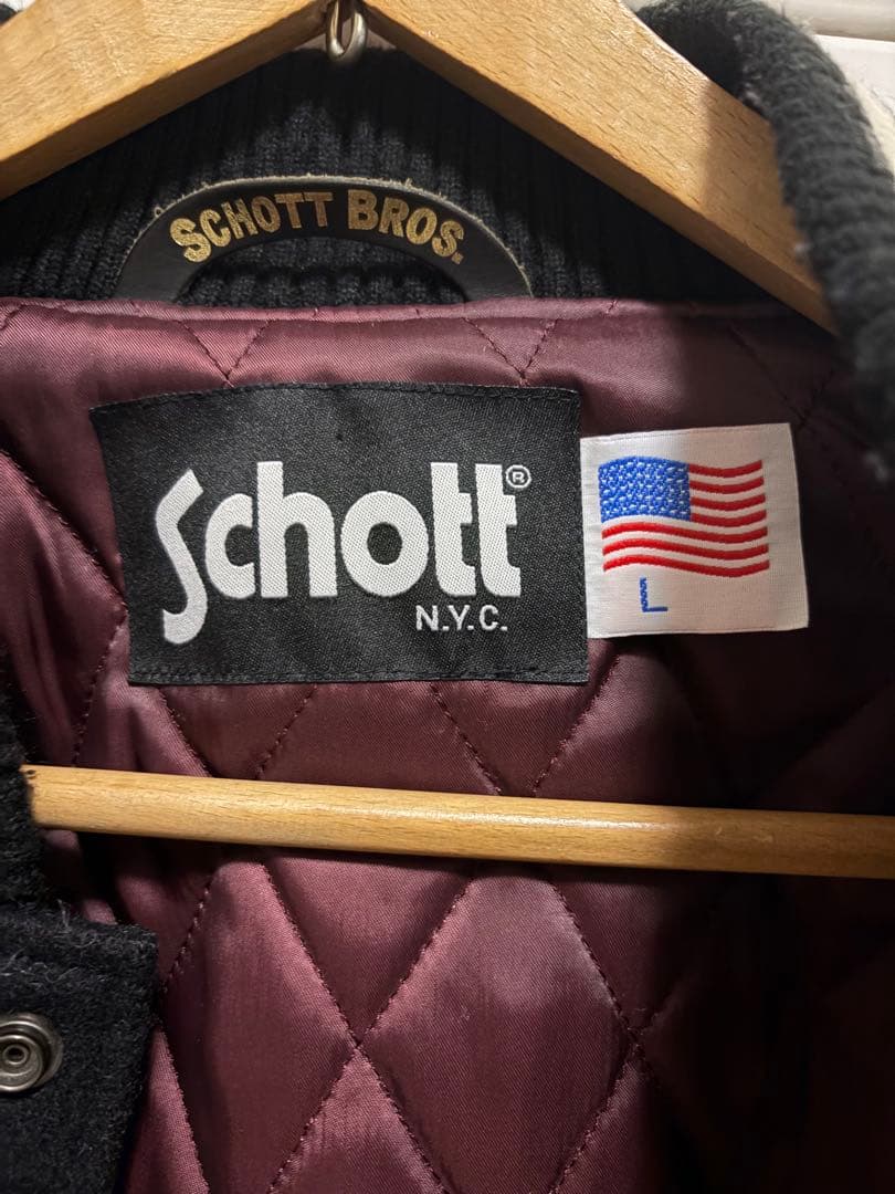 Schott スタジャン Lサイズ ブラック