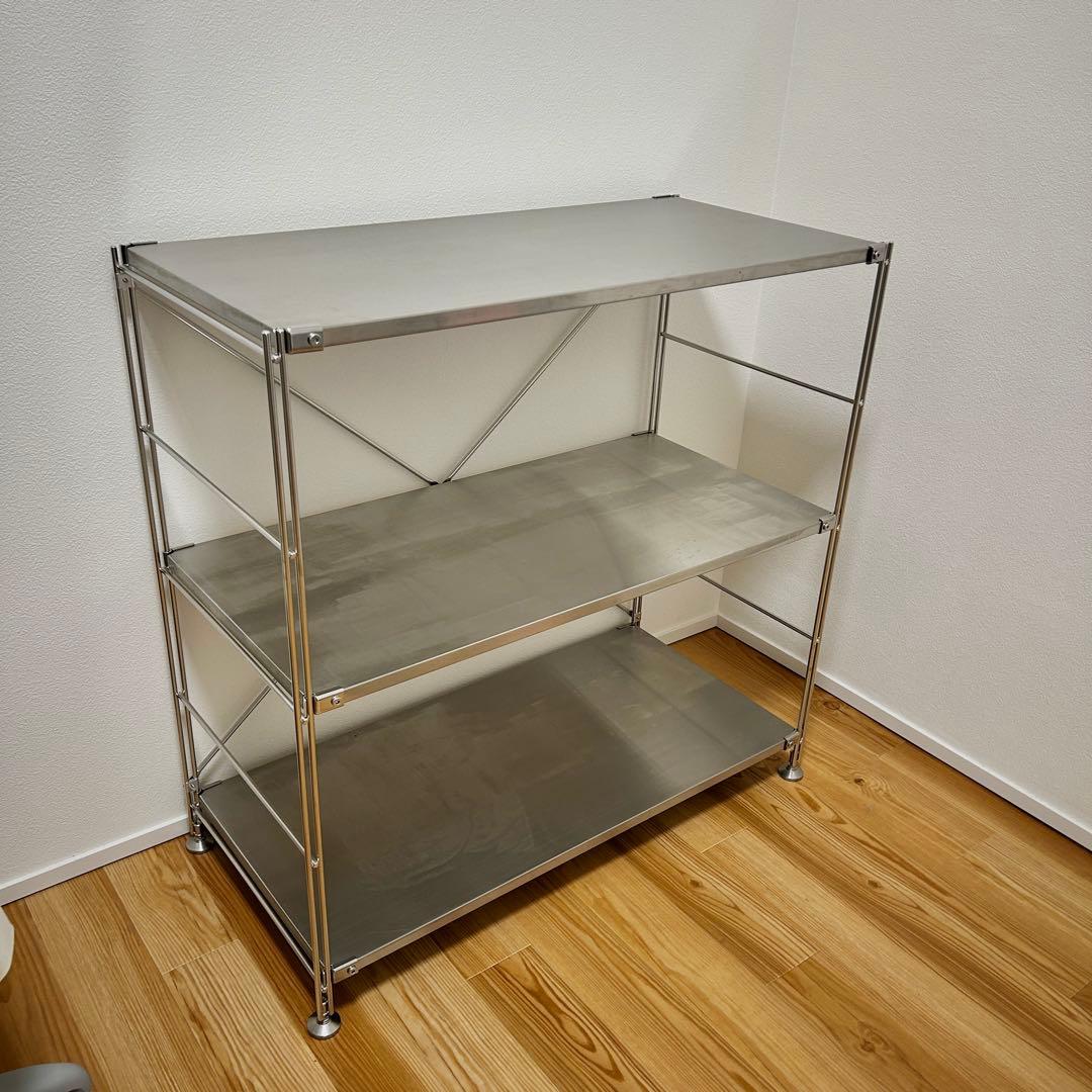 無印良品　ステンレスユニットシェルフ・ステンレス棚セット・ワイド・小