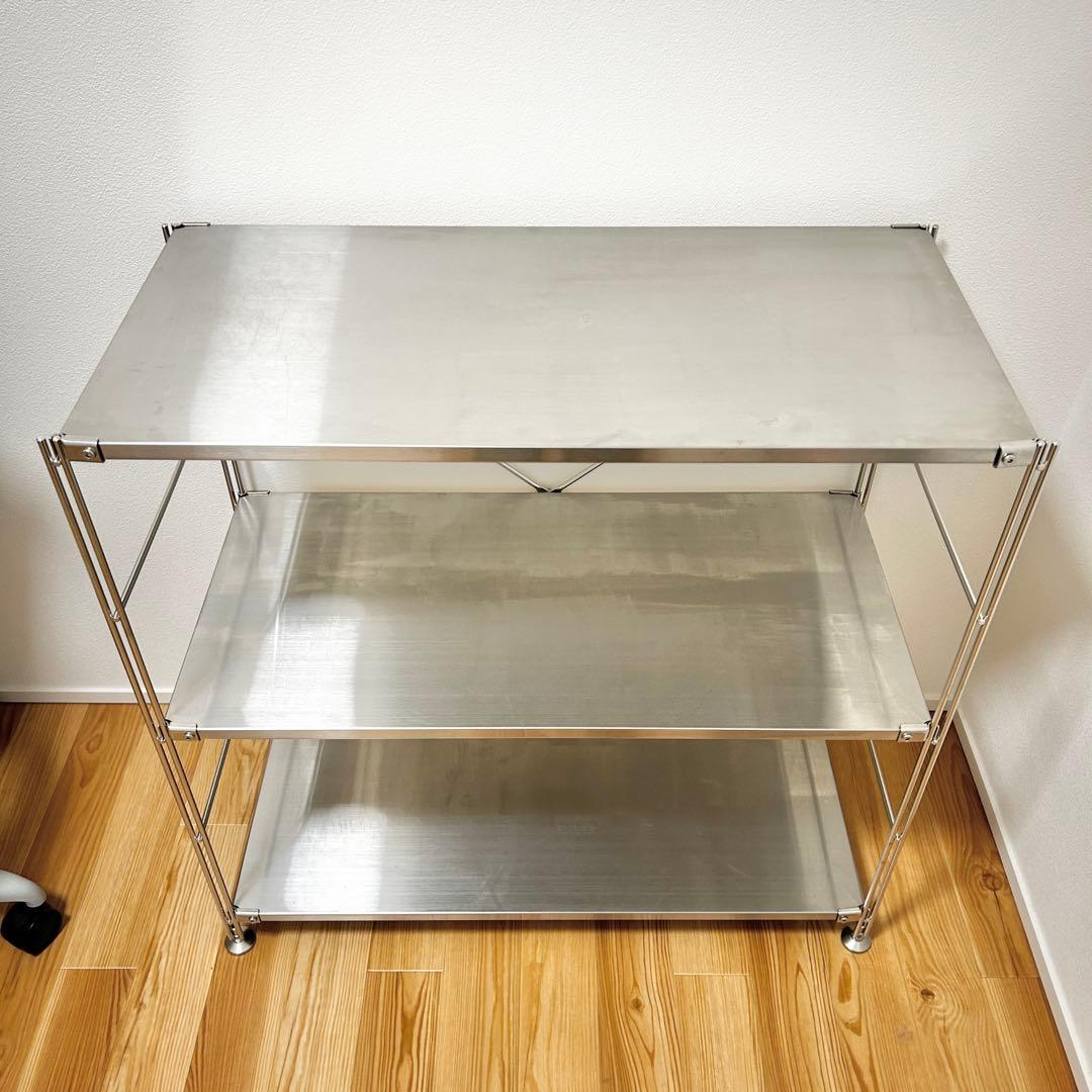 無印良品　ステンレスユニットシェルフ・ステンレス棚セット・ワイド・小