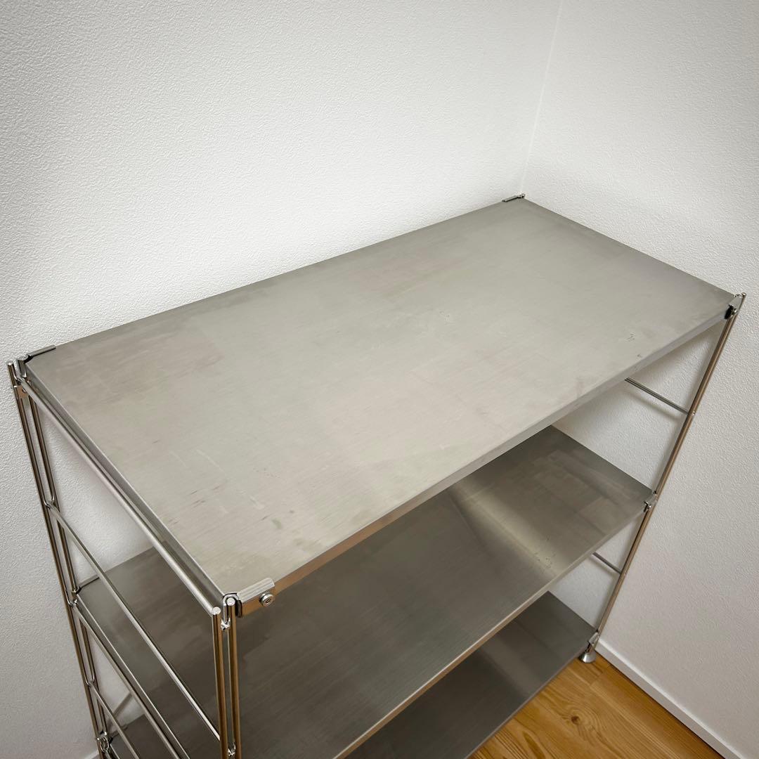 無印良品　ステンレスユニットシェルフ・ステンレス棚セット・ワイド・小