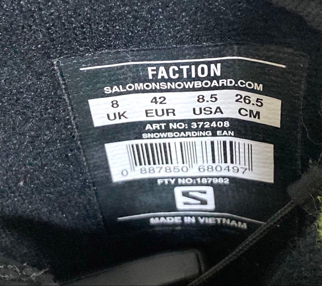 【美品】SALOMON FACTION 26.5cm スノーボードブーツ メンズ