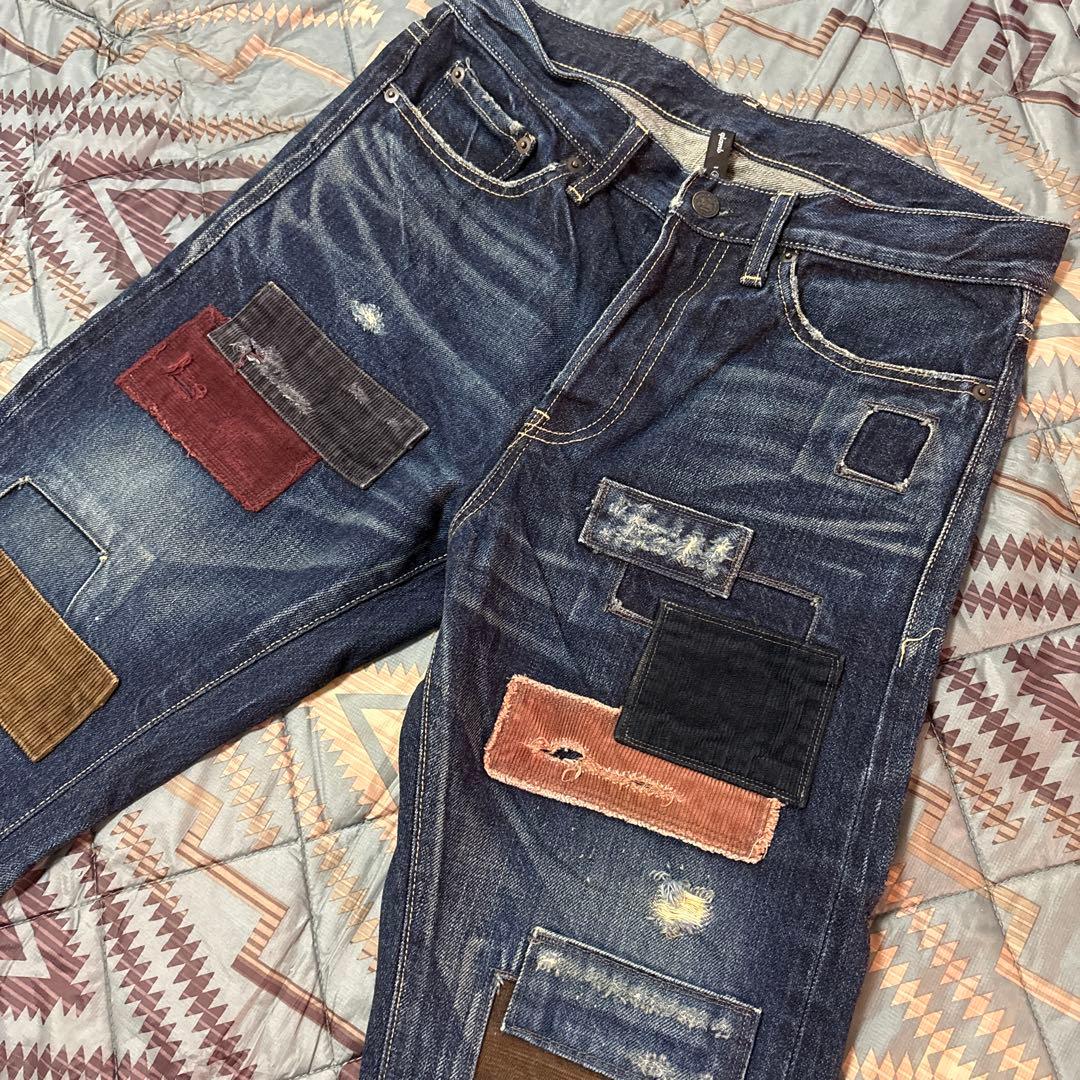 glamb グラム パッチワークデニム M セルビッチ 赤耳