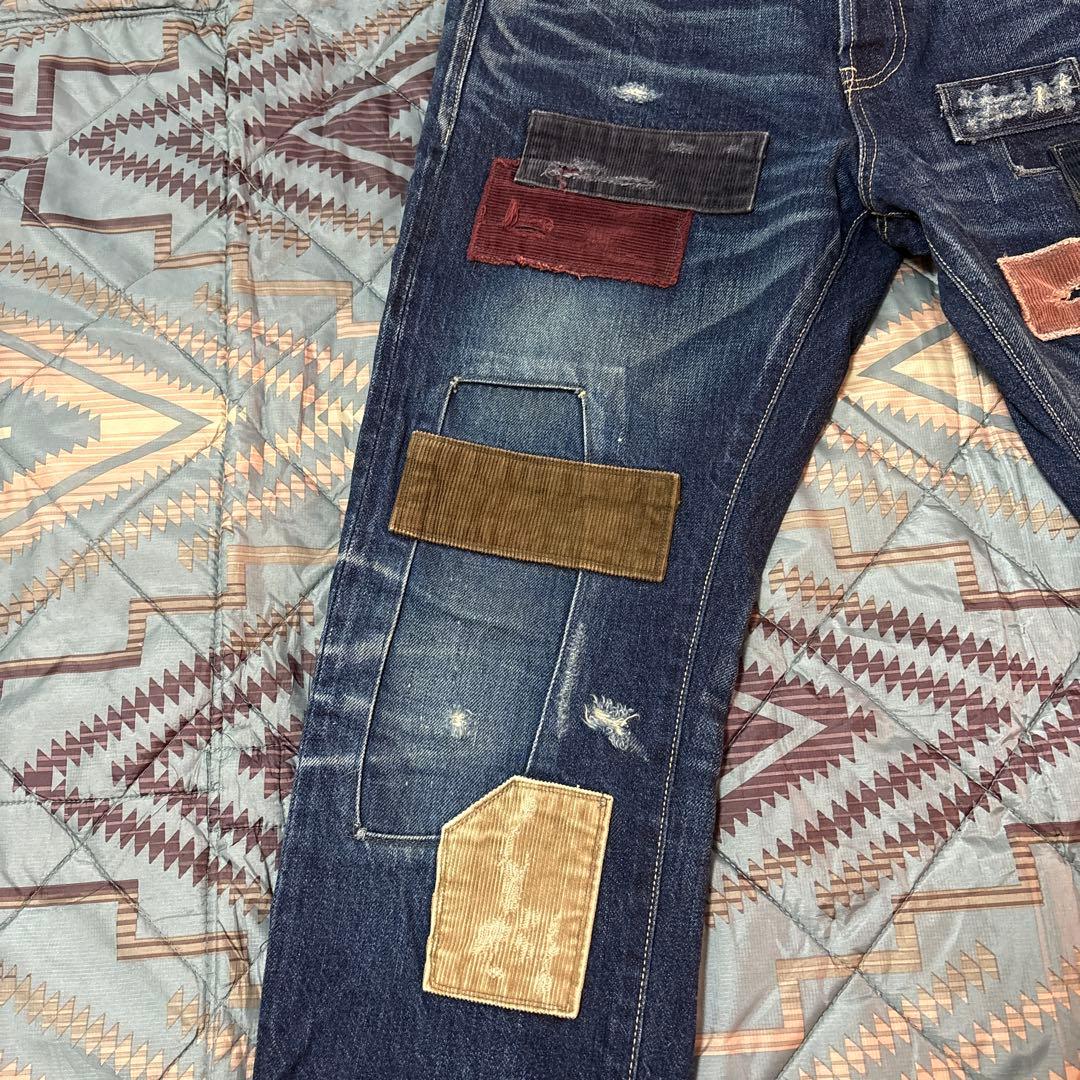 glamb グラム パッチワークデニム M セルビッチ 赤耳