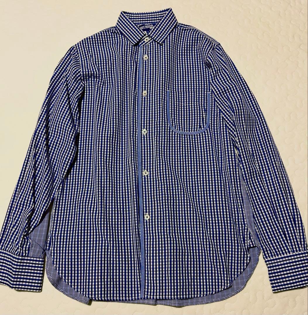 ジュンヤワタナベ コムデギャルソンマン シャツ 青 ギンガムチェック