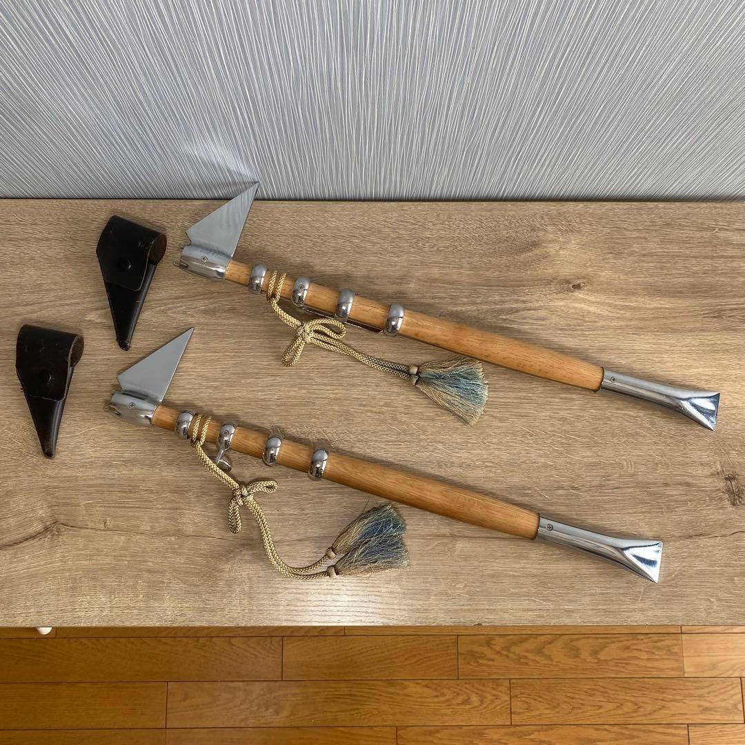 瑞宝単光章 消防団受賞記念 火消し道具(放水口・鳶口) 美品