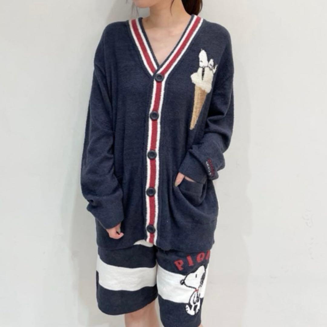 ジェラートピケ PEANUTS スムーズィーカーディガン スヌーピーSNOOPY