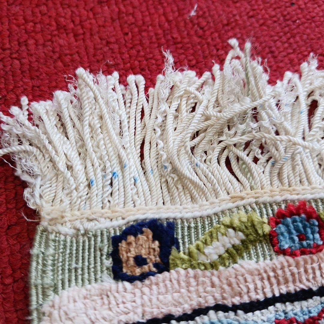 Y2733 トルコ絨毯 カイセリ シルク100% 手織り 45×36㎝