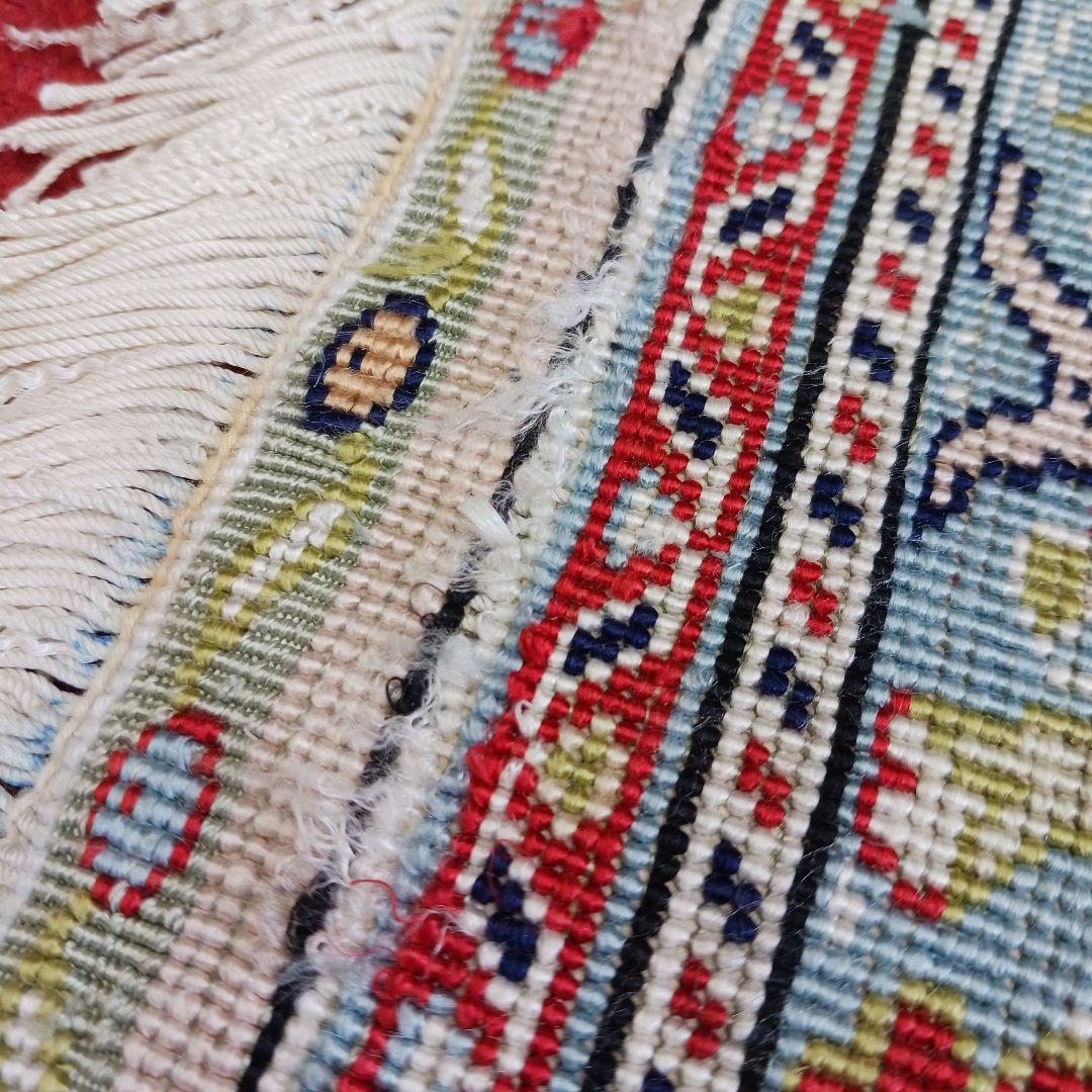 Y2733 トルコ絨毯 カイセリ シルク100% 手織り 45×36㎝