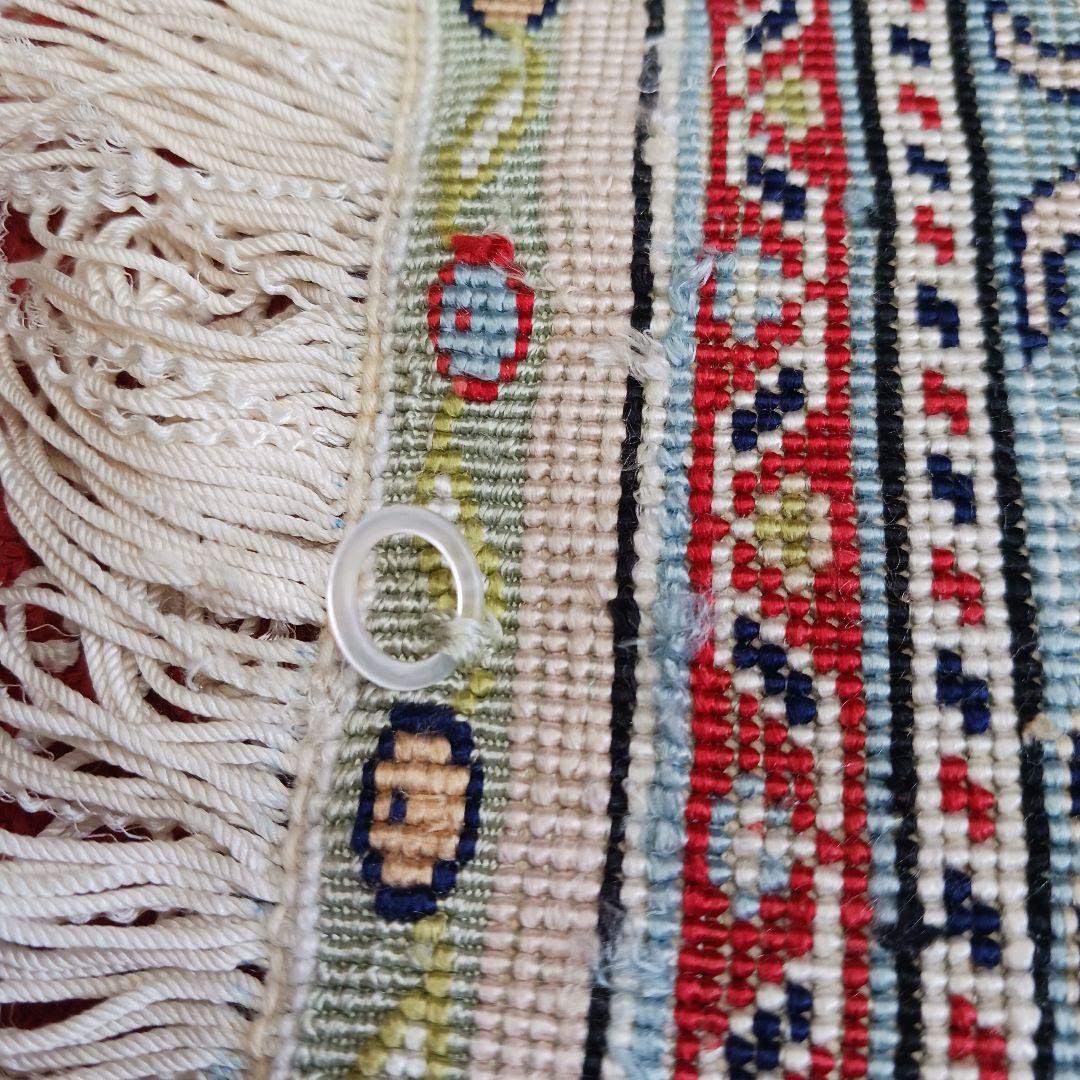 Y2733 トルコ絨毯 カイセリ シルク100% 手織り 45×36㎝