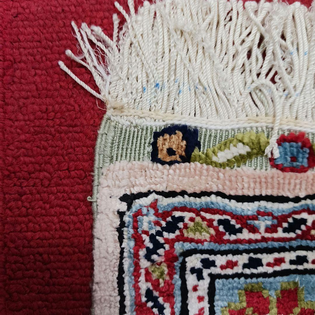 Y2733 トルコ絨毯 カイセリ シルク100% 手織り 45×36㎝