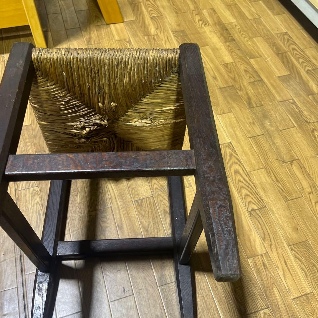 【松本民芸家具】ラッシスツール ◆ラッシ編み◇希少B