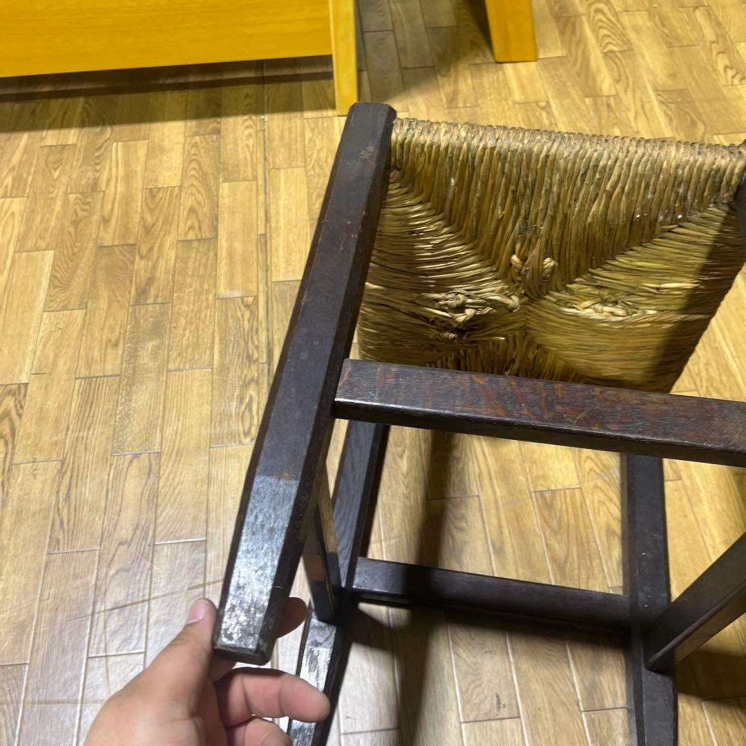 【松本民芸家具】ラッシスツール ◆ラッシ編み◇希少B