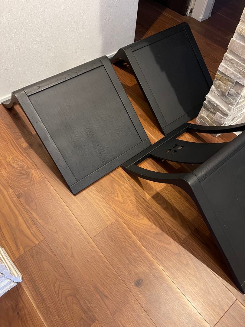 hikari 光製作所 木製座椅子 黒和モダン 旅館　和室　三脚セット