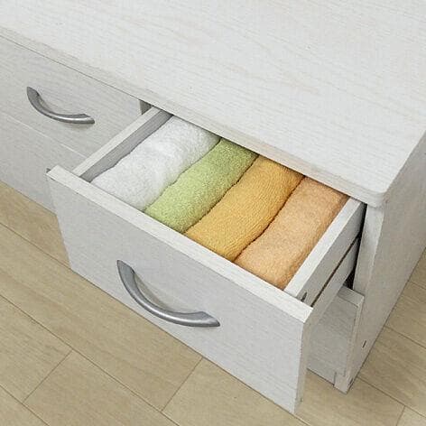 衣類収納ローチェスト幅89.5 ホワイトオーク系 タンス １人暮らし（1174）