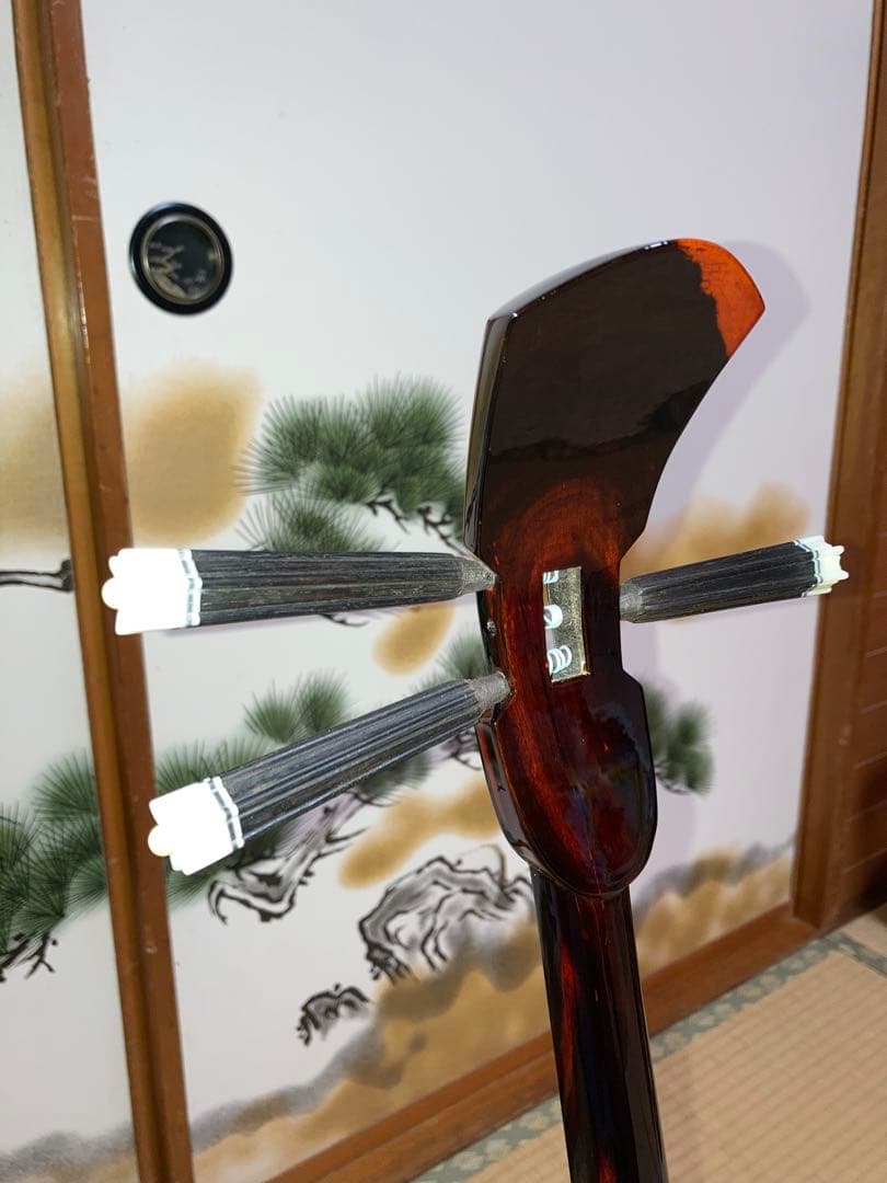 沖縄三線　八重山クルチ　本蛇皮一枚張り！