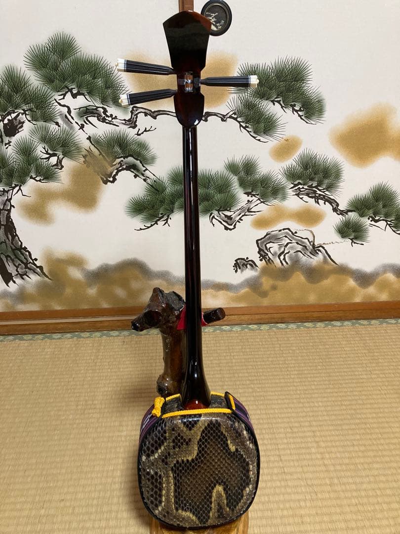 沖縄三線　八重山クルチ　本蛇皮一枚張り！