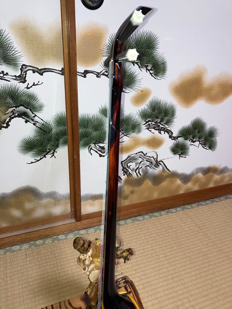 沖縄三線　八重山クルチ　本蛇皮一枚張り！